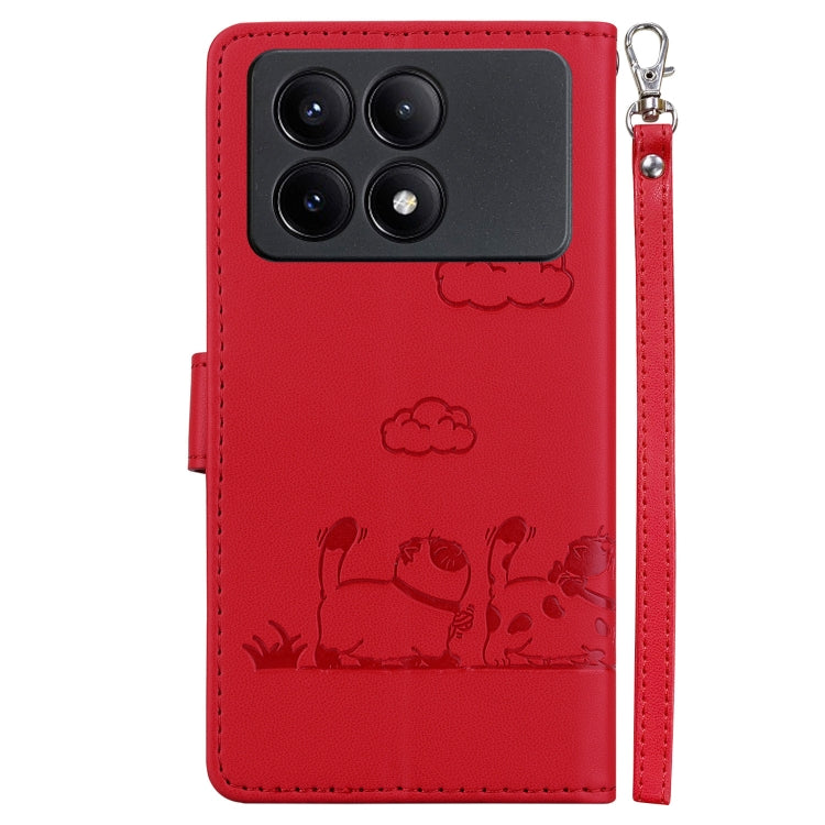 For Redmi K70E Cute Cats RFID Leather Phone Case