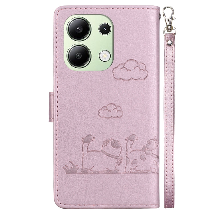 For Redmi Note 13 4G Global Cute Cats RFID Leather Phone Case