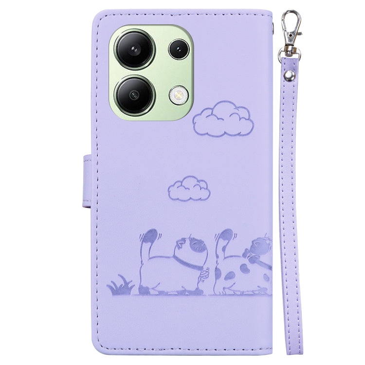For Redmi Note 13 4G Global Cute Cats RFID Leather Phone Case