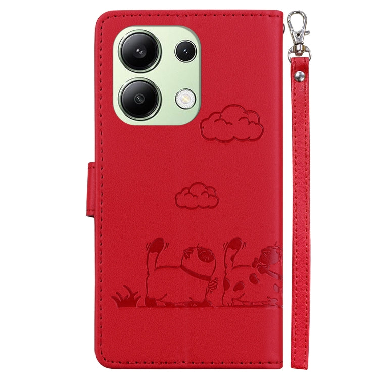 For Redmi Note 13 4G Global Cute Cats RFID Leather Phone Case