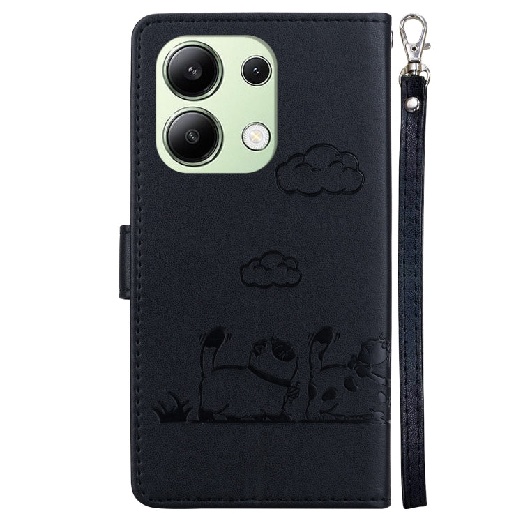 For Redmi Note 13 4G Global Cute Cats RFID Leather Phone Case