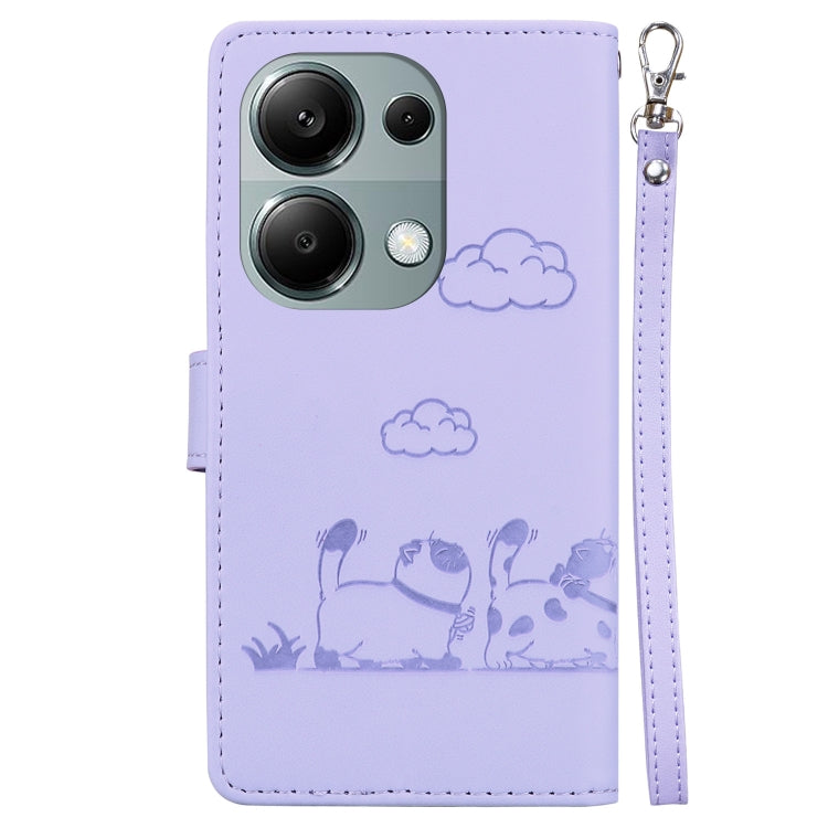 For Redmi Note 13 Pro 4G Cute Cats RFID Leather Phone Case