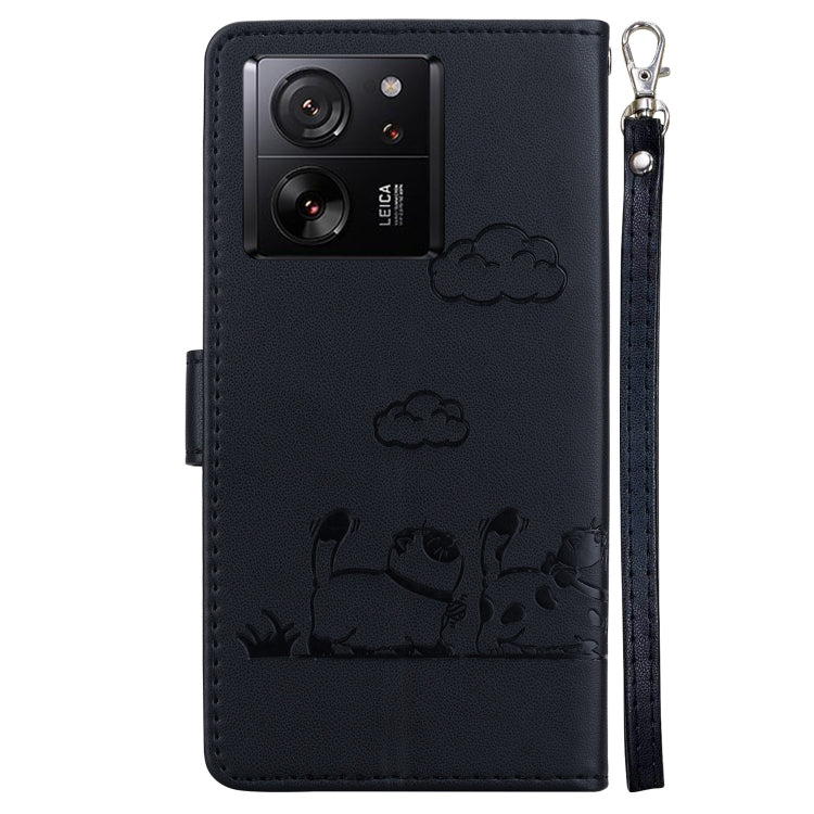 For Redmi K60 Ultra Cute Cats RFID Leather Phone Case