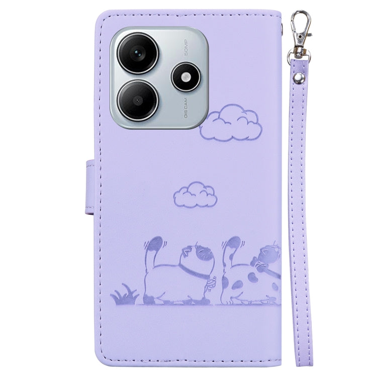 For Redmi Note 14 5G Cute Cats RFID Leather Phone Case