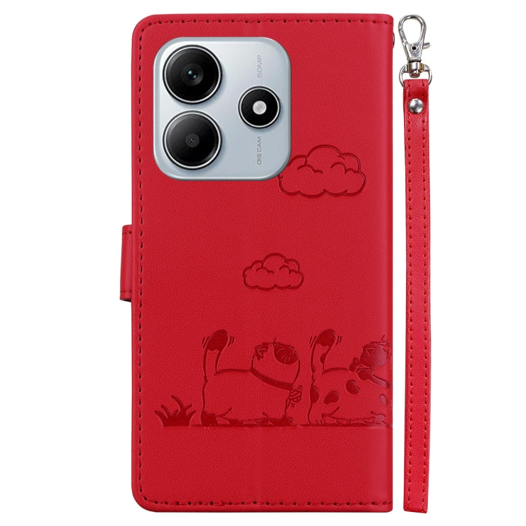 For Redmi Note 14 5G Cute Cats RFID Leather Phone Case