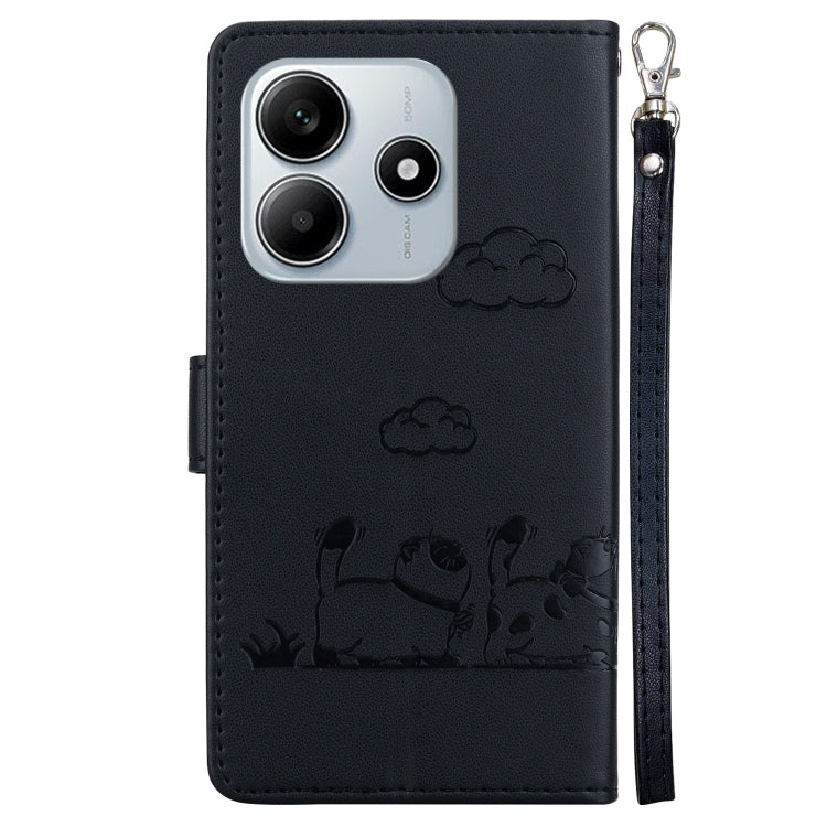 For Redmi Note 14 5G Cute Cats RFID Leather Phone Case
