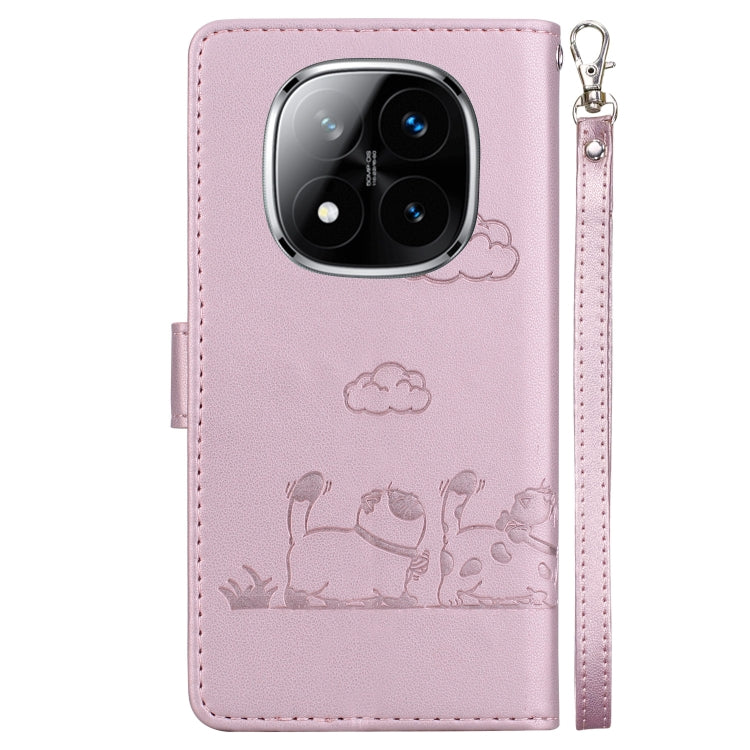 For Redmi Note 14 Pro / Note 14 Pro+ 5G Cute Cats RFID Leather Phone Case
