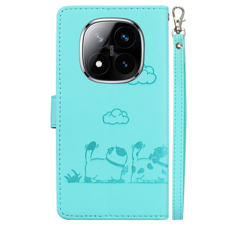 For Redmi Note 14 Pro / Note 14 Pro+ 5G Cute Cats RFID Leather Phone Case