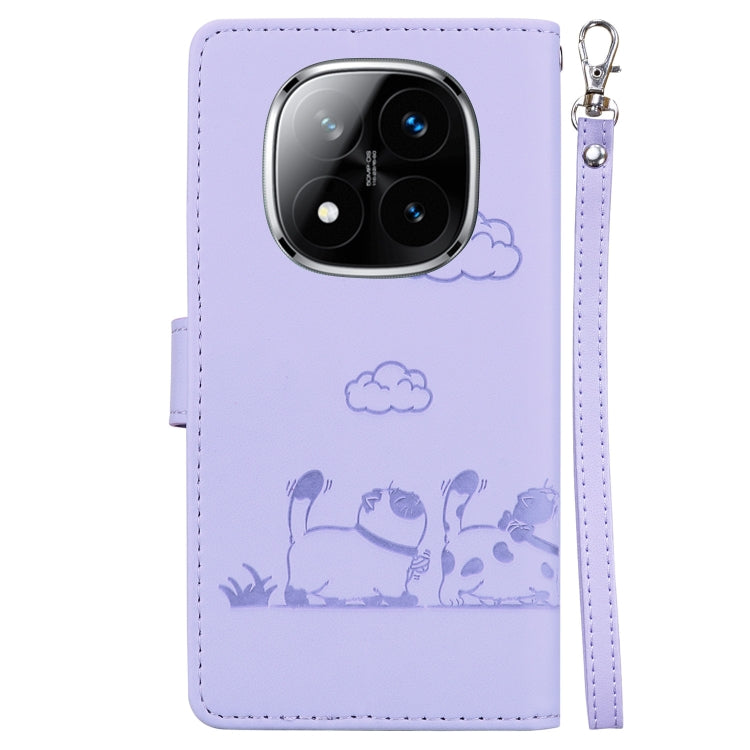 For Redmi Note 14 Pro / Note 14 Pro+ 5G Cute Cats RFID Leather Phone Case