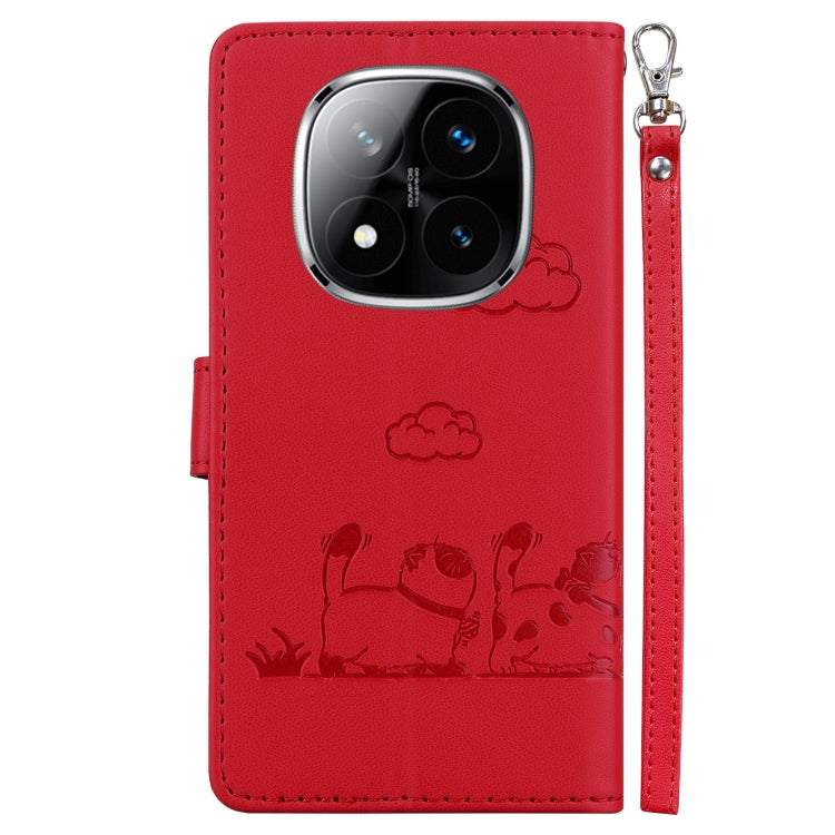 For Redmi Note 14 Pro / Note 14 Pro+ 5G Cute Cats RFID Leather Phone Case