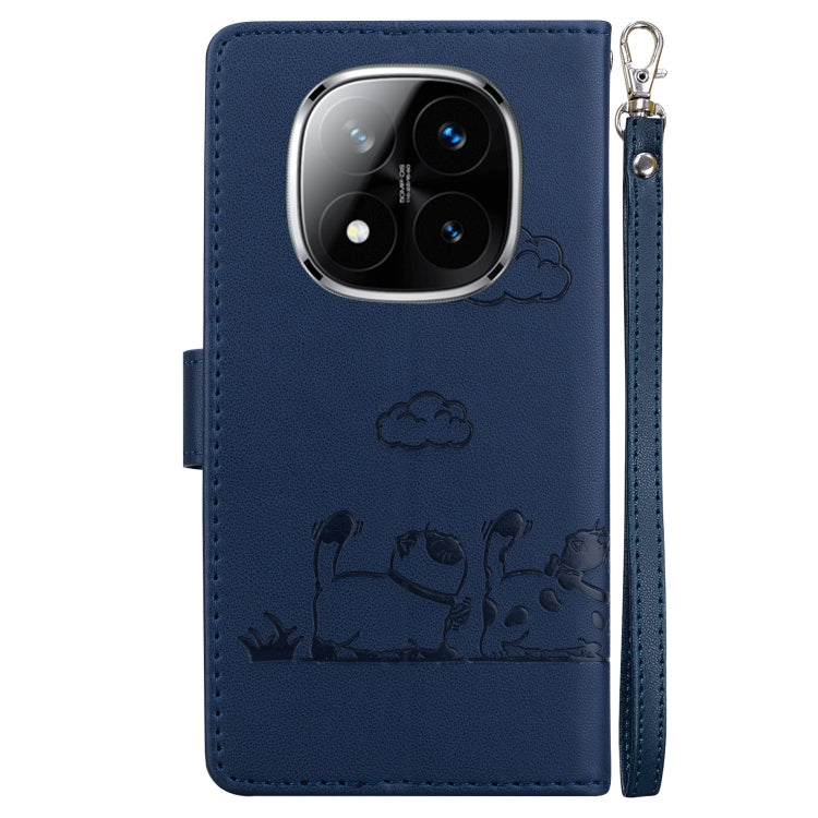 For Redmi Note 14 Pro / Note 14 Pro+ 5G Cute Cats RFID Leather Phone Case