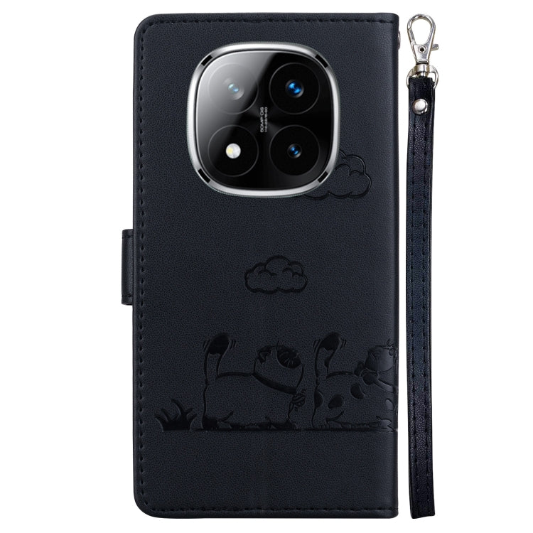 For Redmi Note 14 Pro / Note 14 Pro+ 5G Cute Cats RFID Leather Phone Case