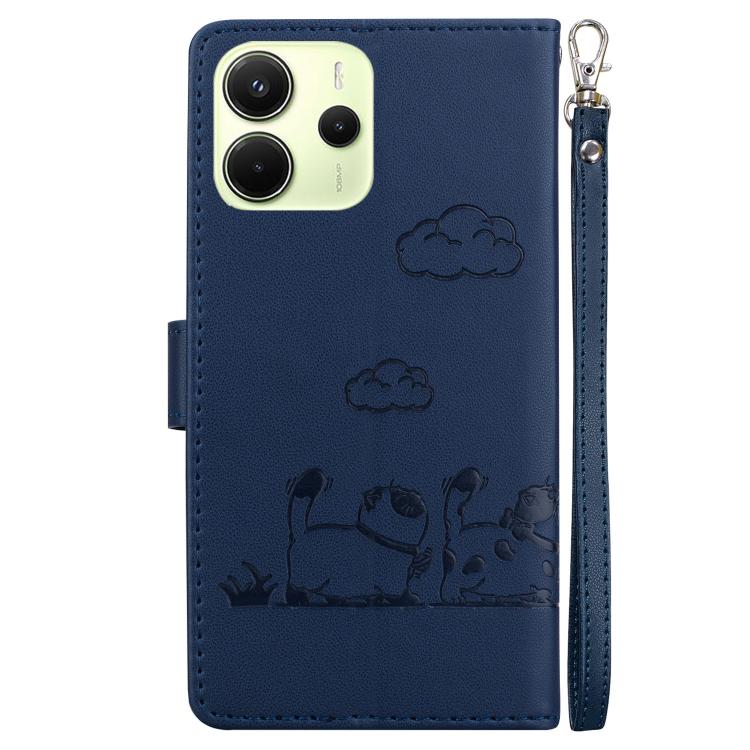 For Redmi Note 14 4G 163.25mm Cute Cats RFID Leather Phone Case