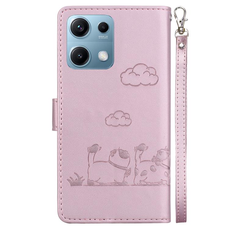 For Redmi Note 14S 4G Cute Cats RFID Leather Phone Case