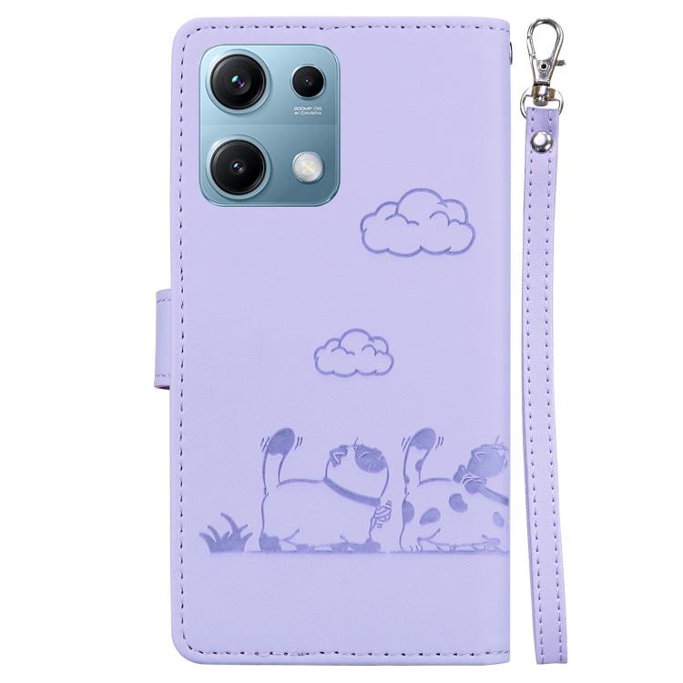 For Redmi Note 14S 4G Cute Cats RFID Leather Phone Case