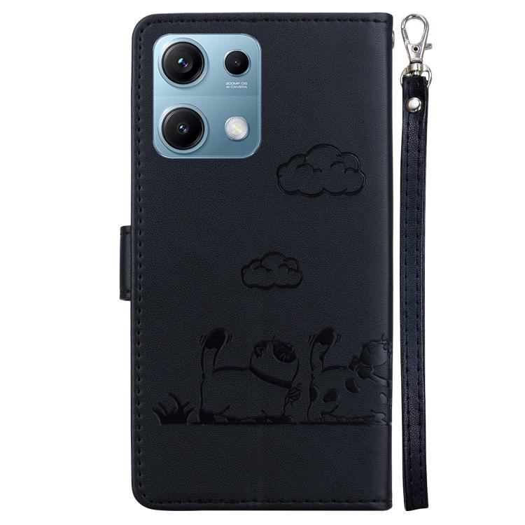 For Redmi Note 14S 4G Cute Cats RFID Leather Phone Case
