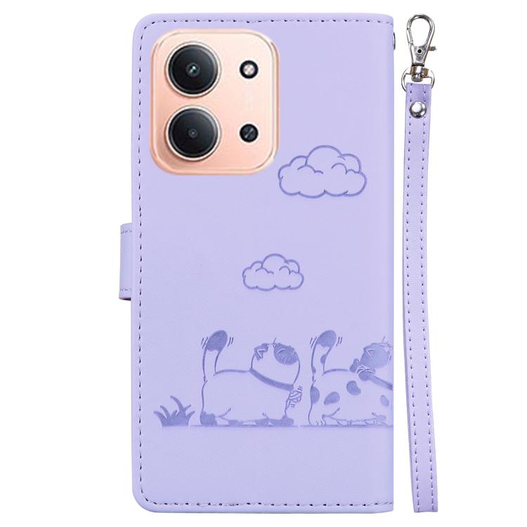 For Redmi 15C 5G / 4G EU 173mm / Poco C85 5G Cute Cats RFID Leather Phone Case