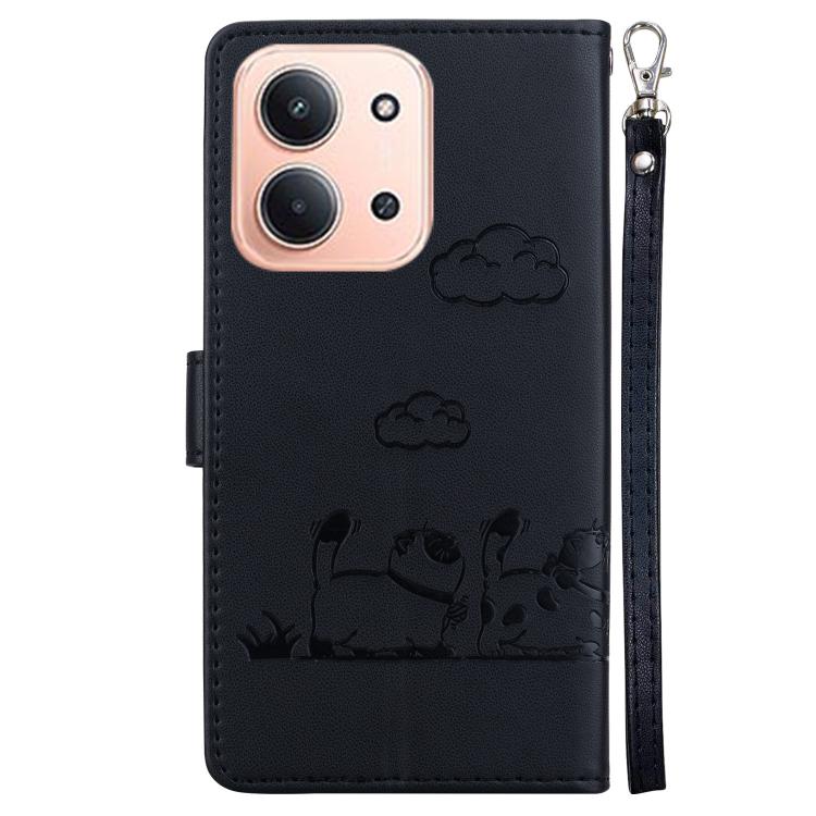 For Redmi 15C 5G / 4G EU 173mm / Poco C85 5G Cute Cats RFID Leather Phone Case