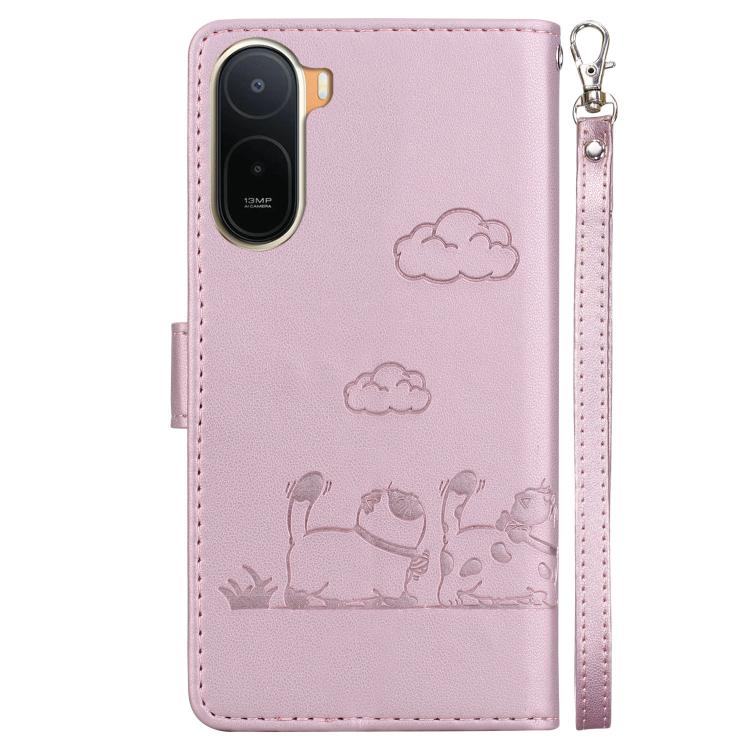 For Redmi A7 Pro 4G / 5G 171mm / Poco C85x 5G Cute Cats RFID Leather Phone Case
