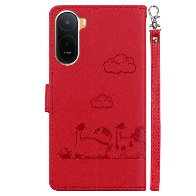 For Redmi A7 Pro 4G / 5G 171mm / Poco C85x 5G Cute Cats RFID Leather Phone Case