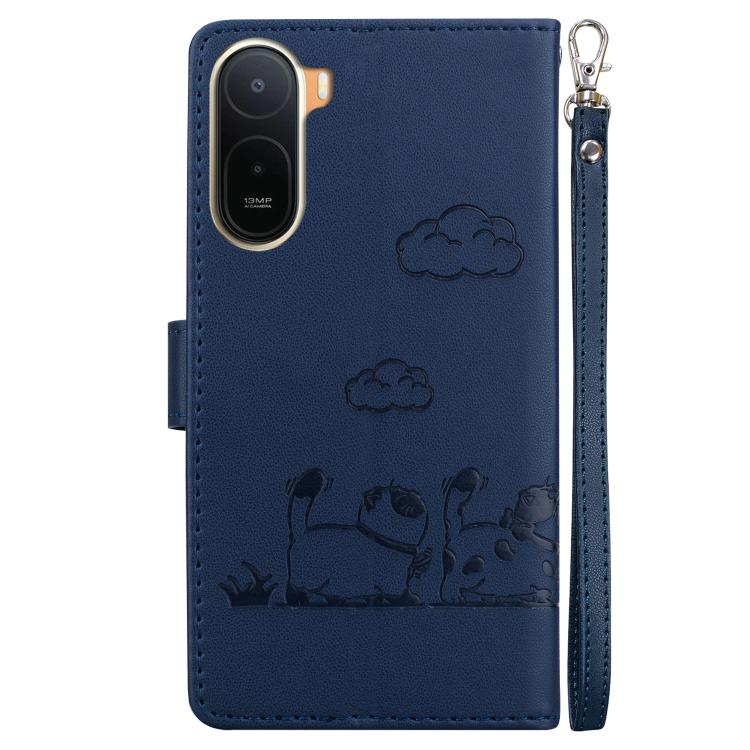 For Redmi A7 Pro 4G / 5G 171mm / Poco C85x 5G Cute Cats RFID Leather Phone Case