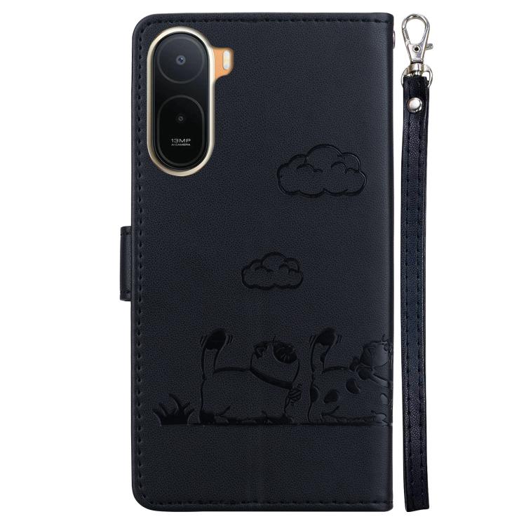 For Redmi A7 Pro 4G / 5G 171mm / Poco C85x 5G Cute Cats RFID Leather Phone Case