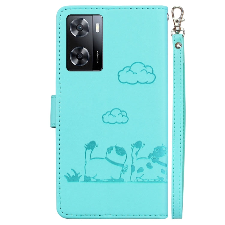 For Realme V23 Cute Cats RFID Leather Phone Case