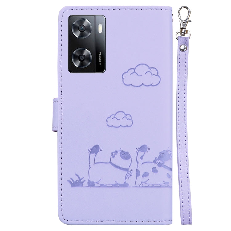 For Realme V23 Cute Cats RFID Leather Phone Case