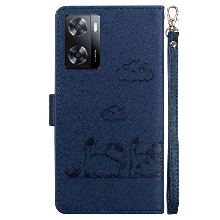 For Realme V23 Cute Cats RFID Leather Phone Case