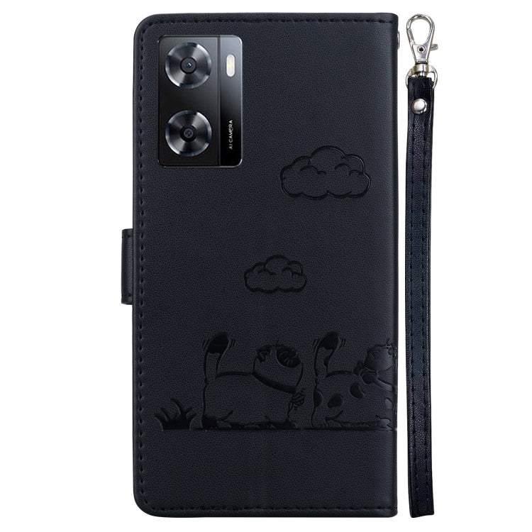For Realme V23 Cute Cats RFID Leather Phone Case