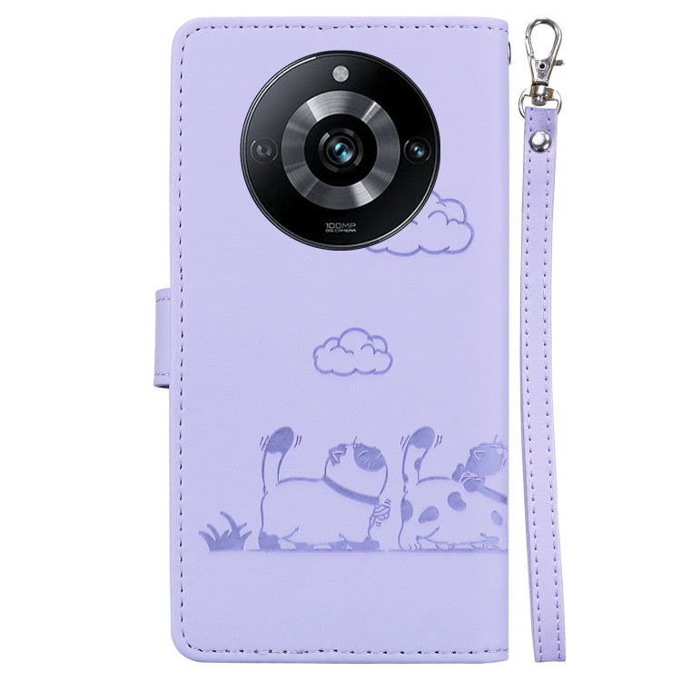 For Realme 11 Pro 5G Cute Cats RFID Leather Phone Case