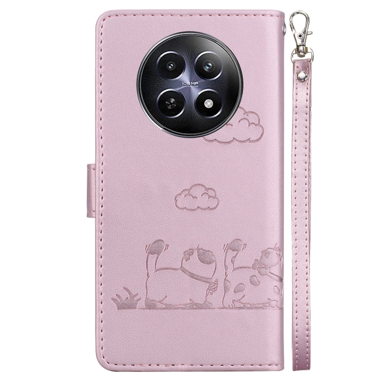 For Realme 12 5G Cute Cats RFID Leather Phone Case