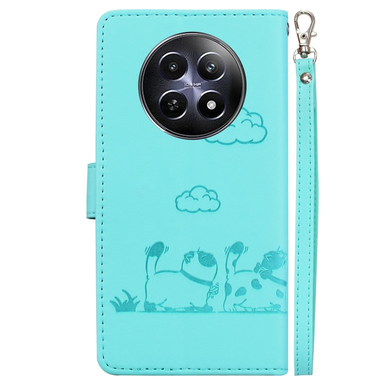 For Realme 12 5G Cute Cats RFID Leather Phone Case