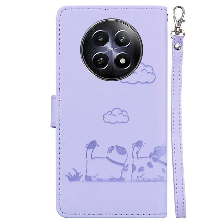 For Realme 12 5G Cute Cats RFID Leather Phone Case