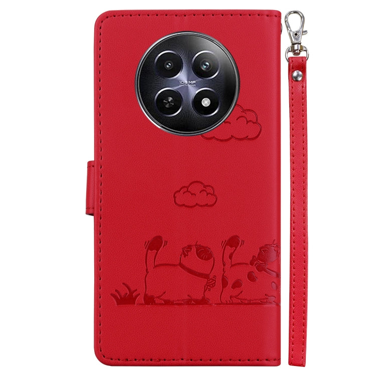 For Realme 12 5G Cute Cats RFID Leather Phone Case
