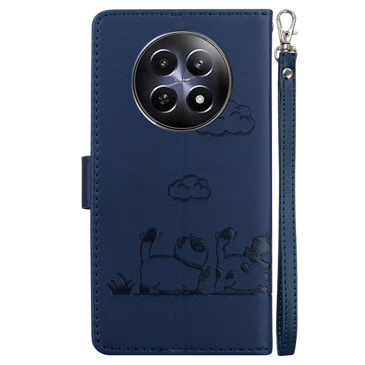 For Realme 12 5G Cute Cats RFID Leather Phone Case