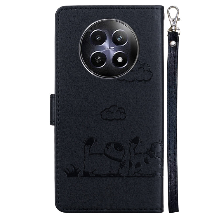 For Realme 12 5G Cute Cats RFID Leather Phone Case