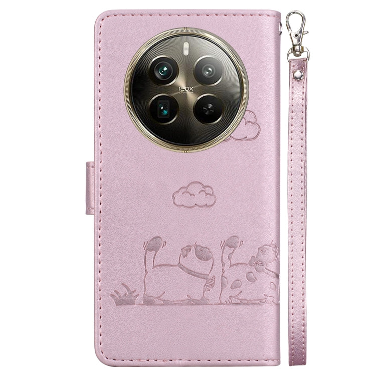 For Realme 12 Pro+ Global Cute Cats RFID Leather Phone Case