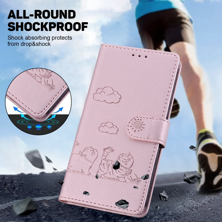 For Realme 12 Pro+ Global Cute Cats RFID Leather Phone Case