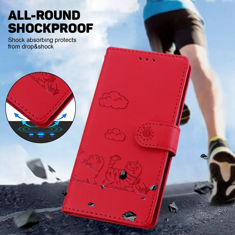 For Realme 12 Pro+ Global Cute Cats RFID Leather Phone Case