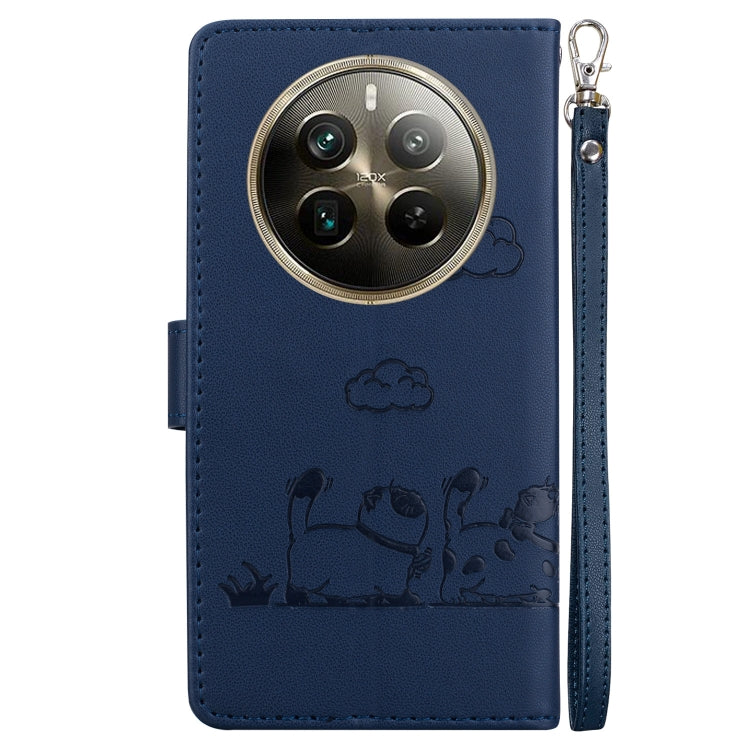 For Realme 12 Pro+ Global Cute Cats RFID Leather Phone Case