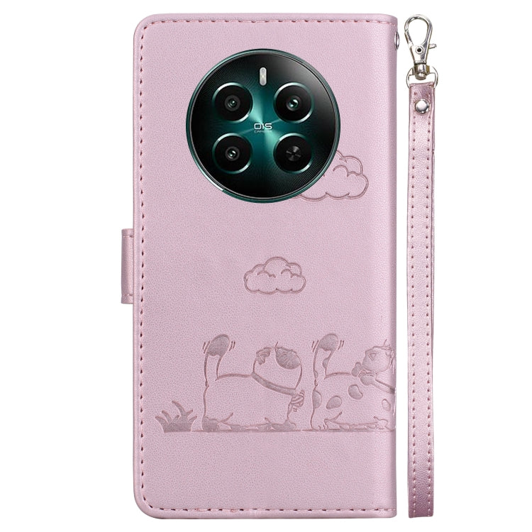 For Realme 12+ Cute Cats RFID Leather Phone Case