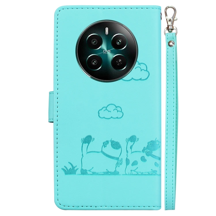 For Realme 12+ Cute Cats RFID Leather Phone Case