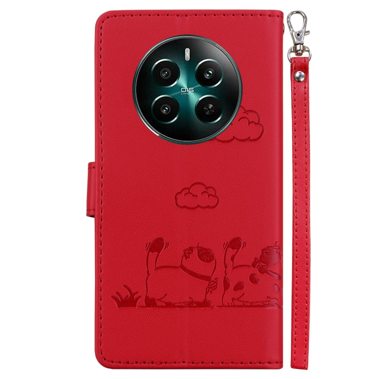 For Realme 12+ Cute Cats RFID Leather Phone Case