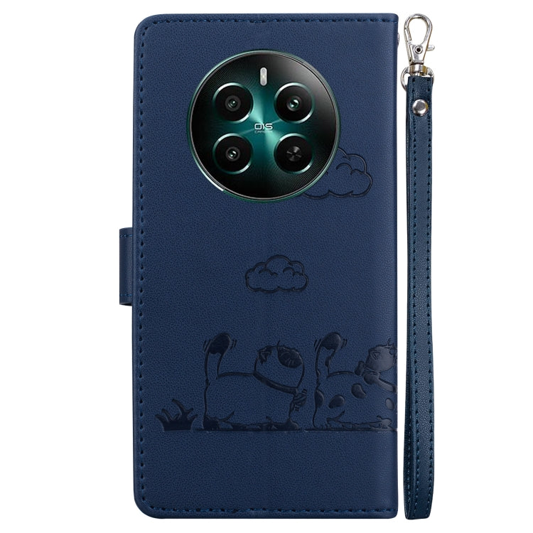 For Realme 12+ Cute Cats RFID Leather Phone Case