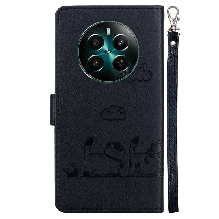 For Realme 12+ Cute Cats RFID Leather Phone Case