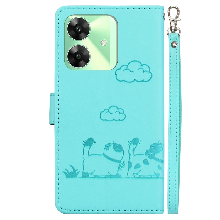 For Realme C61 Cute Cats RFID Leather Phone Case