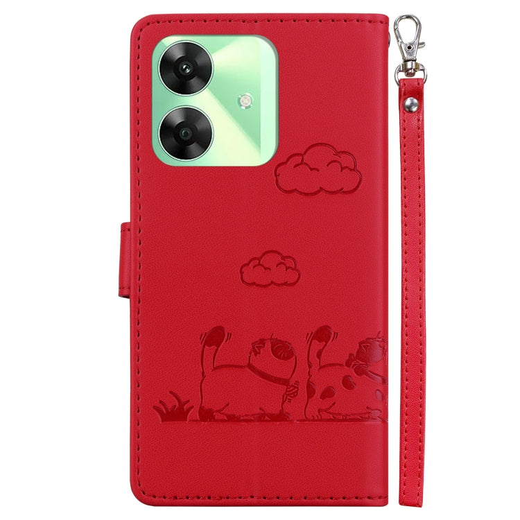 For Realme C61 Cute Cats RFID Leather Phone Case