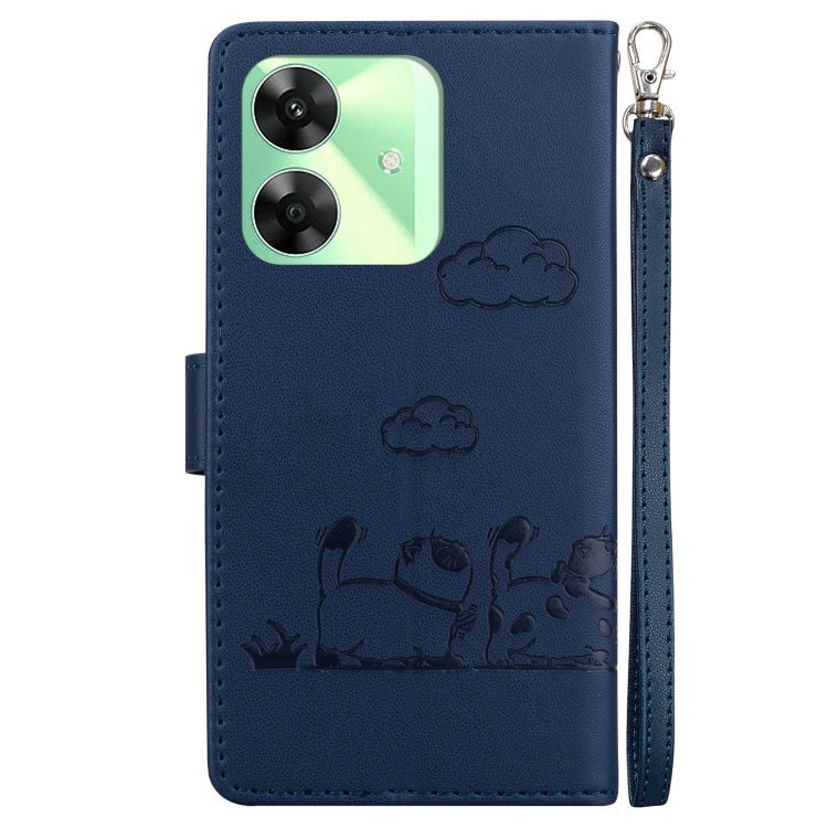 For Realme C61 Cute Cats RFID Leather Phone Case