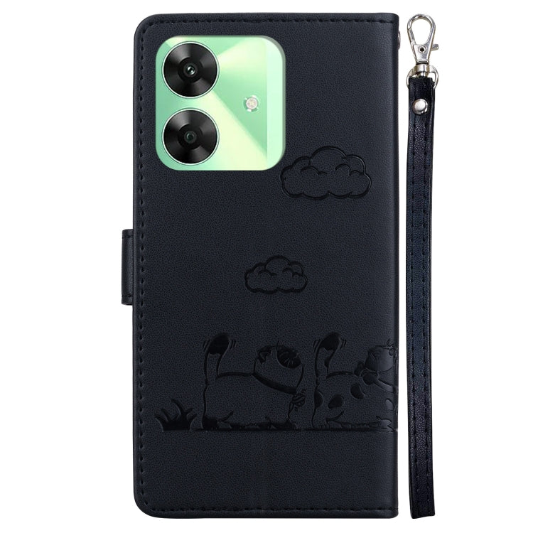 For Realme C61 Cute Cats RFID Leather Phone Case